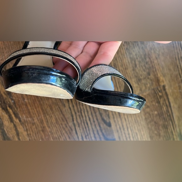 MICHAEL Michael Kors Sienna Glitter Silver/Black Sandals size 6 - Picture 11 of 13